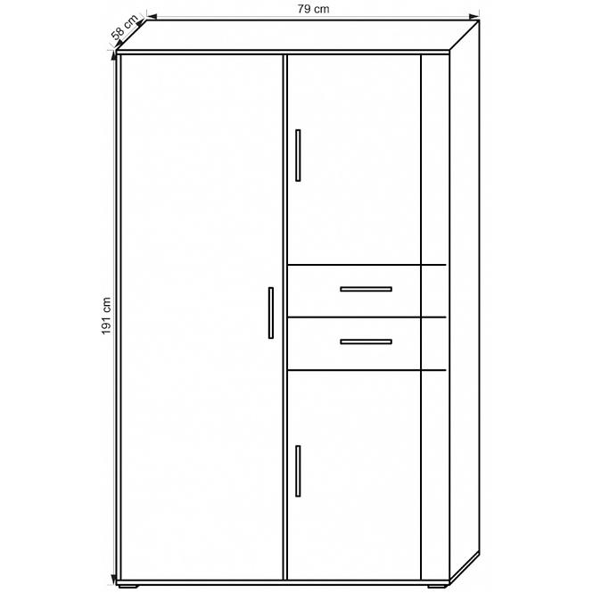 Schrank Nemo 2 Verona Asche / Seladon