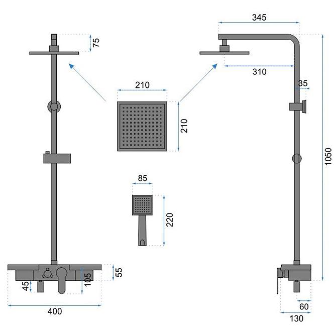 Duschset Bravo Rea P0636 Schwarz