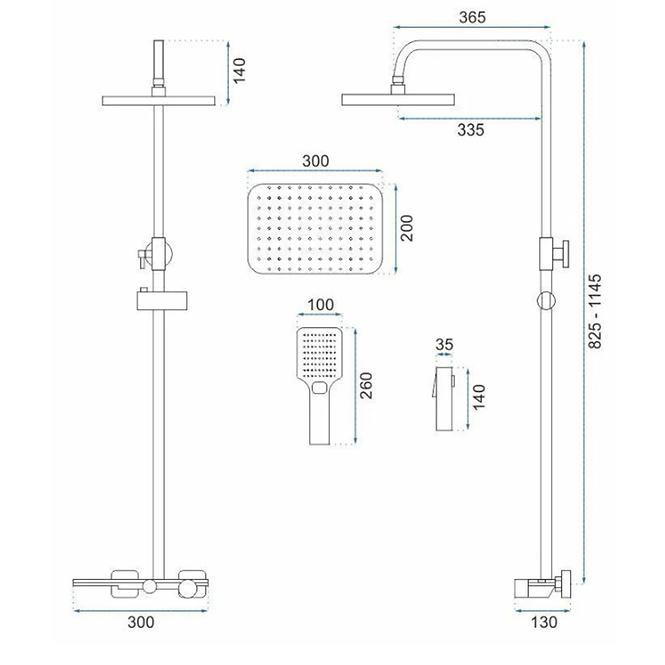 Duschset Helix Rea P6620 Chrom