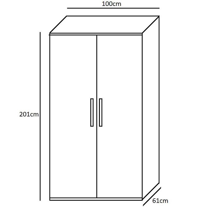 Schrank Inez 100cm Asche