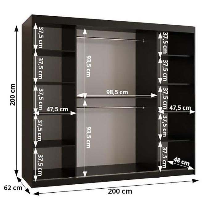 Schrank Gustavo 200 schwarz