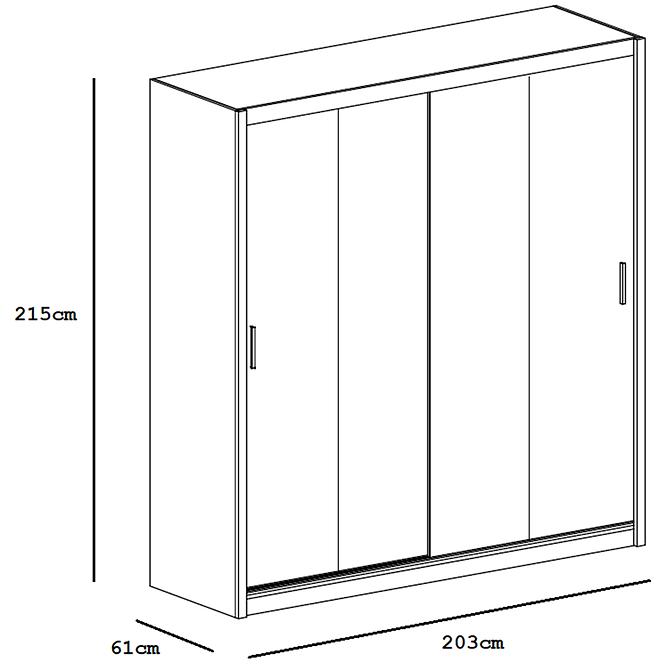 Schrank Lizbona 2 203cm  Eiche Sonoma