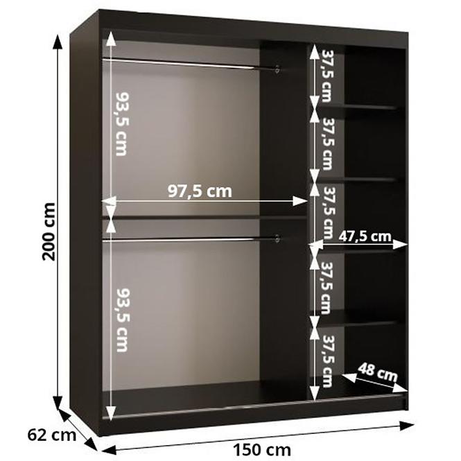 Schrank Strokkur 150 schwarz