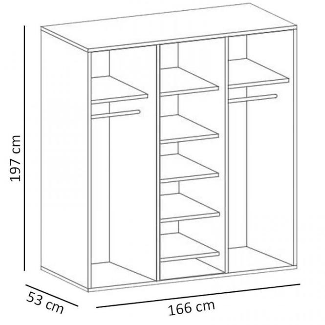 Schrank Montana 166cm Eiche Lefkas Dunkel, S3D