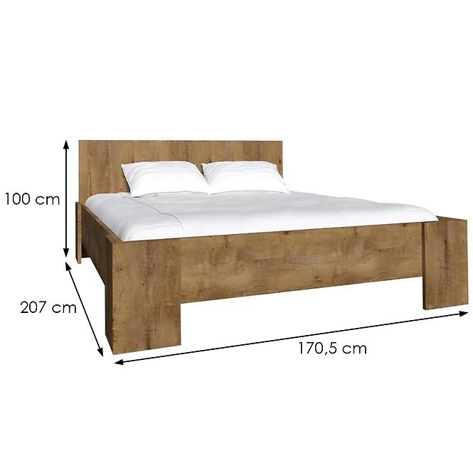 Bett Montana 170cm Eiche Lefkas Dunkel, L1