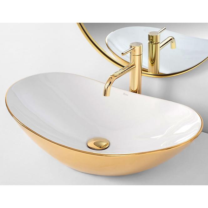 Aufsatzwaschbecken Royal Gold/White