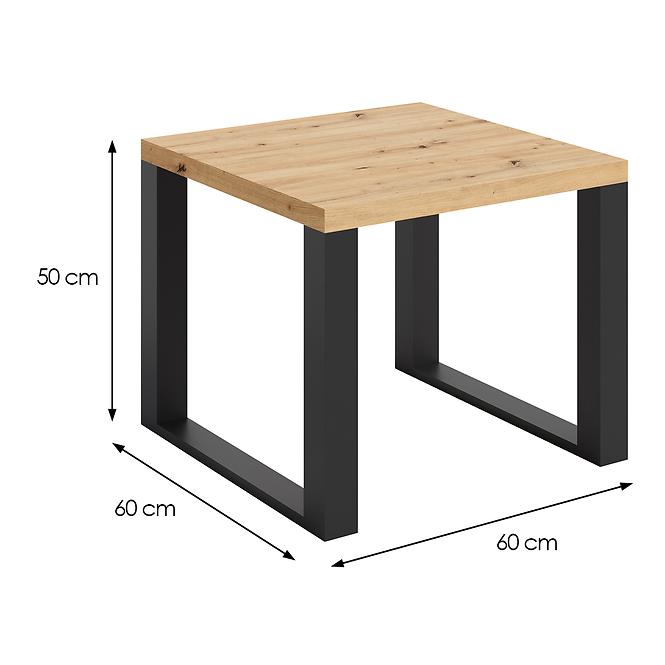 Couchtisch Mona 600/600/500 eiche artisan/schwarz