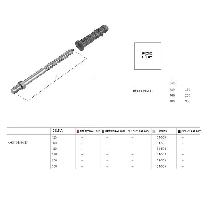 Schraube der Fallrohrbefestigungsschelle 64-501 Stahl 160 mm Bryza