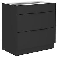 Küchenschrank Siena schwarze Matte 80d 3s bb