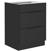 Küchenschrank Siena schwarze Matte 60d 3s bb