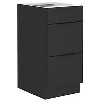 Küchenschrank Siena schwarze Matte 40d 3s bb