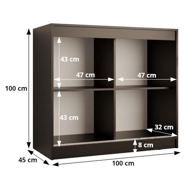 Kommode Amiro 100 weiß/schwarz