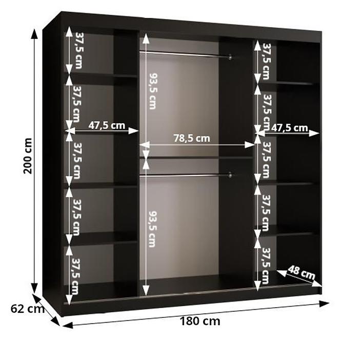 Schrank Malakka 180 schwarz