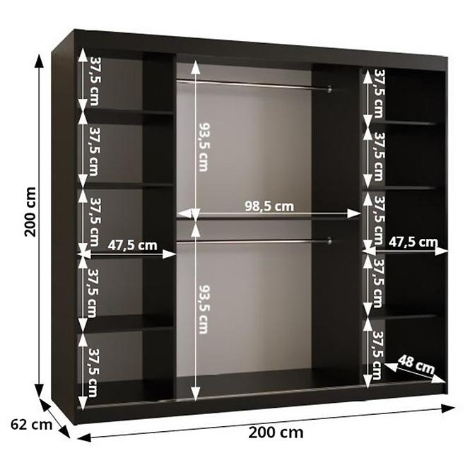 Schrank Malakka 200 schwarz