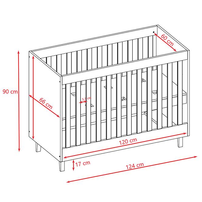 Kinderbett Kubi 60x120 weiß