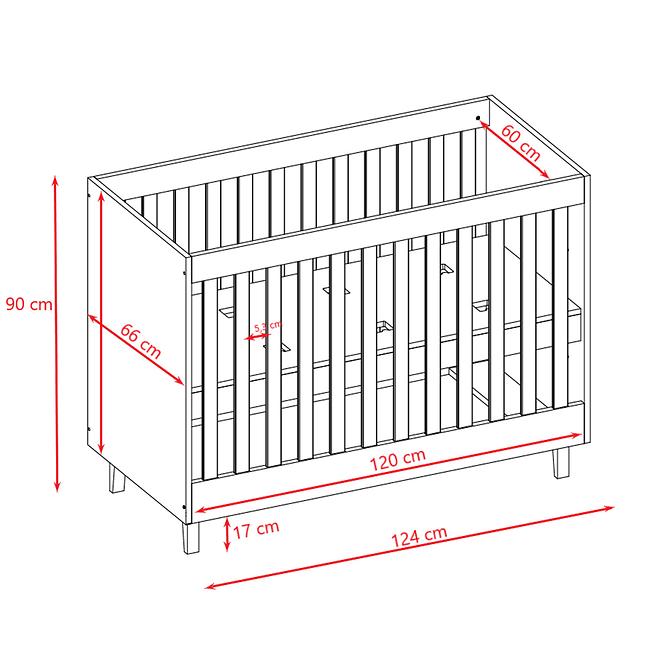 Kinderbett Kubi 60x120 grau