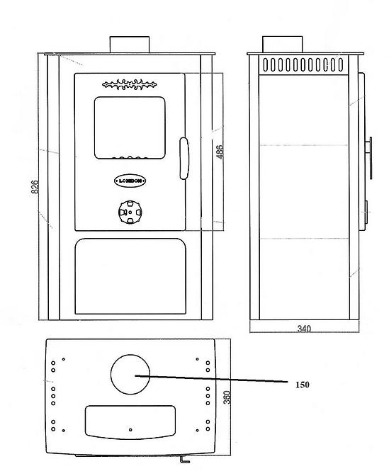 Kaminofen London 9 kW