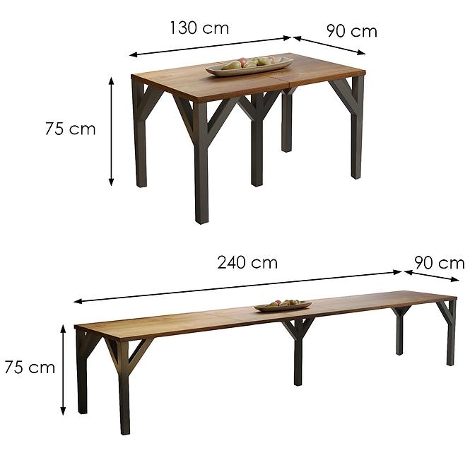 Tisch Dunaj 240 eiche stirling