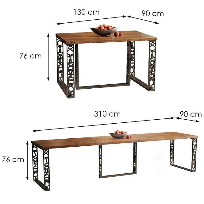 Tisch Ewerest Bis 310 eiche stirling