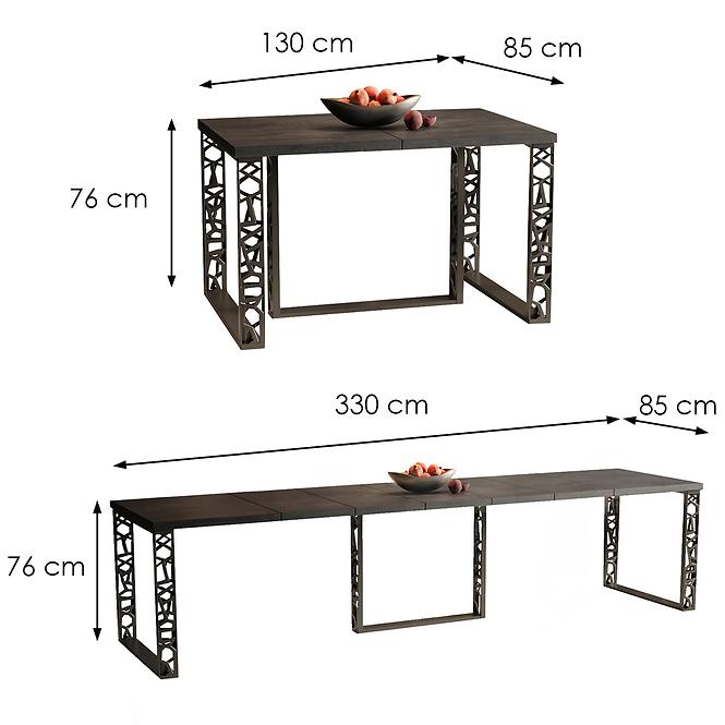 Tisch Ewerest Max 330 dunkler Beton