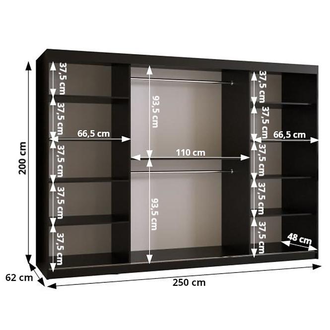 Schrank Amiro 1 250 weiß/schwarz