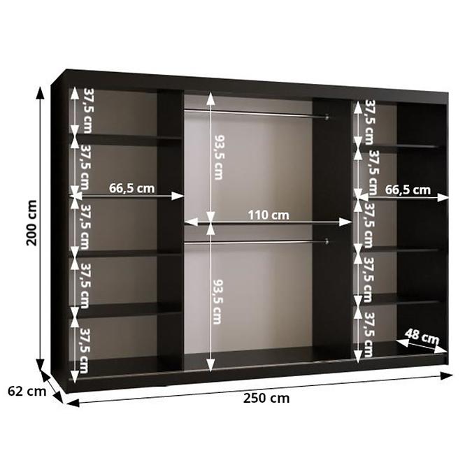 Schrank Amiro 1 250 schwarz/schwarz