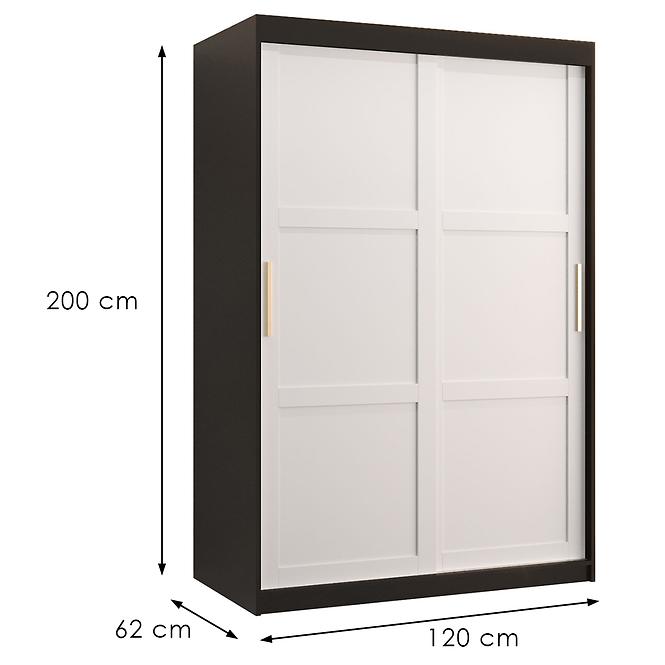 Schrank Amiro 1 120 schwarz/weiß