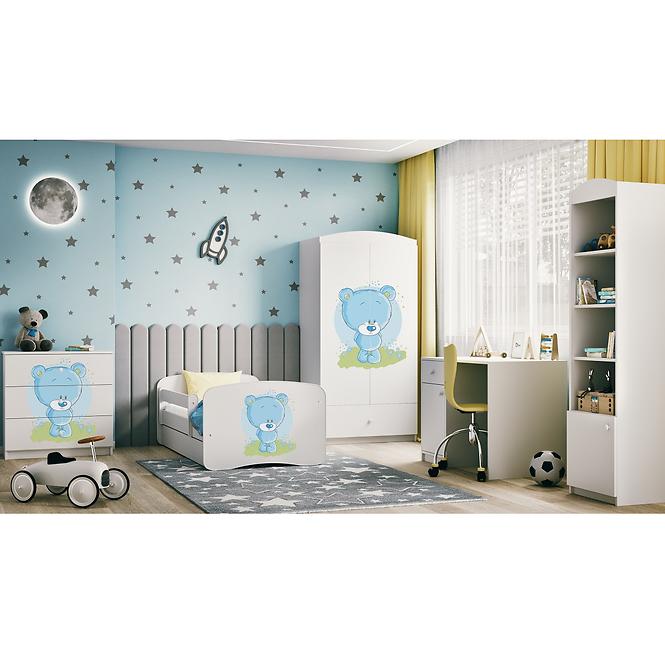 Kinderkommode Babydreams Weiß - Blauer Bär