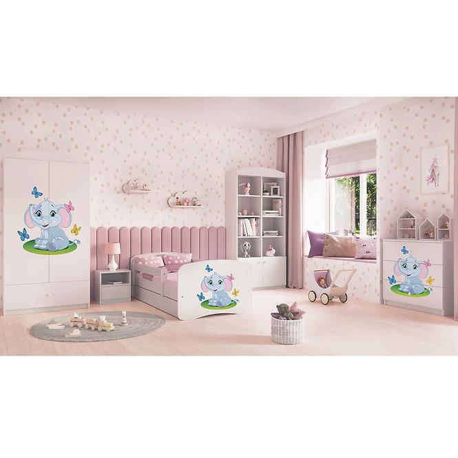 Kinderkommode Babydreams Weiß - Elefant