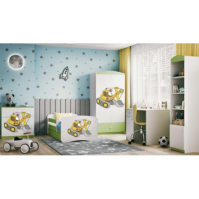 Kinderkommode Babydreams Grün - Bagger