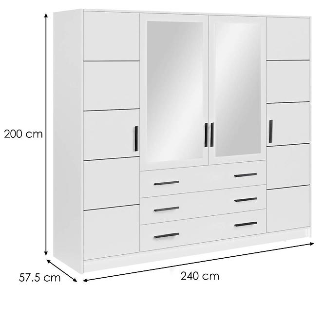 Schrank Bali 240 weiß  / spiegel