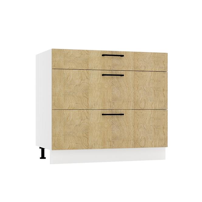 Küchenschrank Denis D90PC S/3 eiche london/weiß