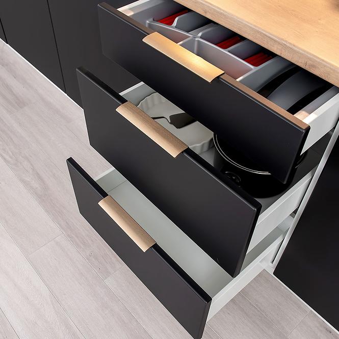 Küchenschrank Denis D90PC S/3 eiche london/weiß