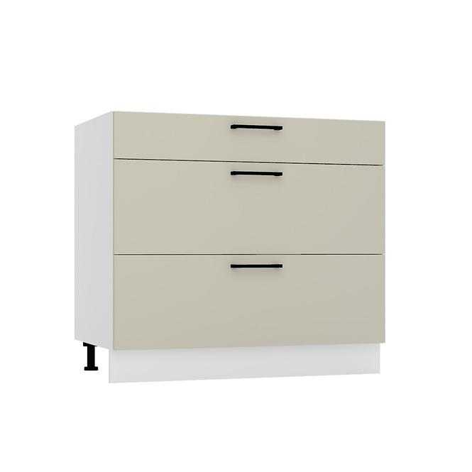 Küchenschrank Denis D90PC S/3 caffee matte/weiß