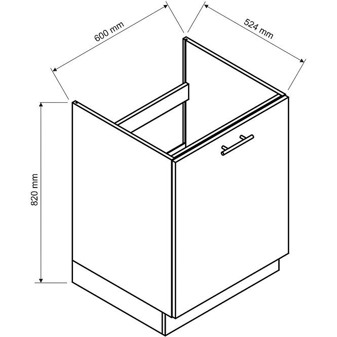 Küchenschrank Adele D60ZL S/1 marineblau matte/weiß