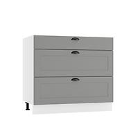 Küchenschrank Adele D90PC S/3 grau matte/weiß