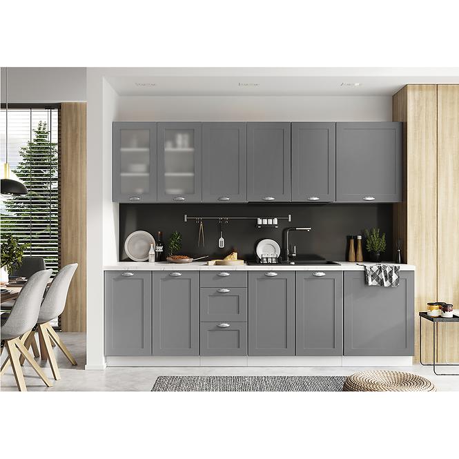 Küchenschrank Adele D90PC S/3 grau matte/weiß