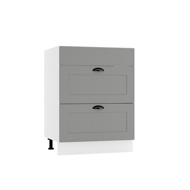 Küchenschrank Adele D60PC S/2 zasl grau matte/weiß