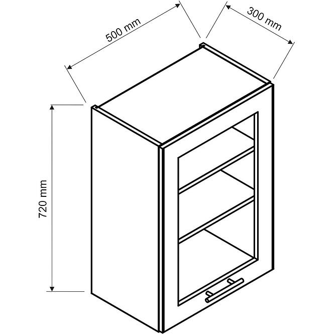 Küchenschrank Denis WS50 PL weißer satin matte/weiß