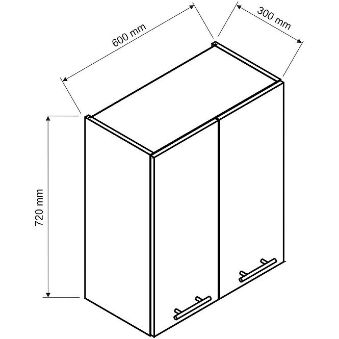 Küchenschrank Adele W60 marineblau matte/weiß