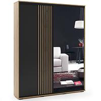 Schrank Mio 200 schwarz+craft gold