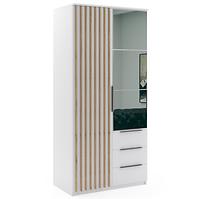 Schrank Sorento 100 weiß+lamel craft gold