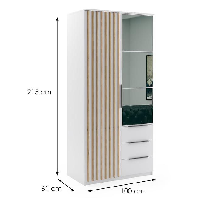 Schrank Sorento 100 weiß+lamel craft gold