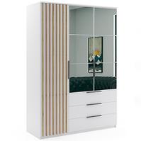 Schrank Sorento 150 weiß+lamel craft gold