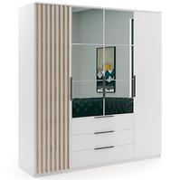 Schrank Sorento 200 weiß+lamel craft gold