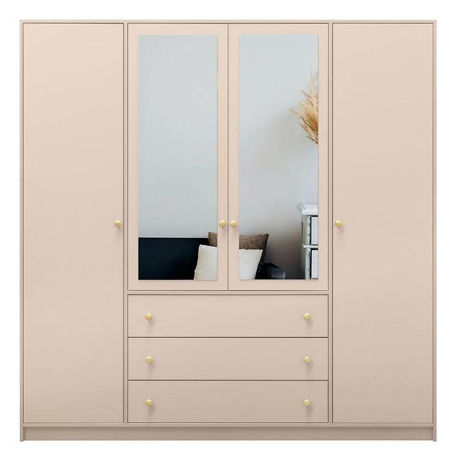 Schrank Siena D4 Sandbeige / Spiegel