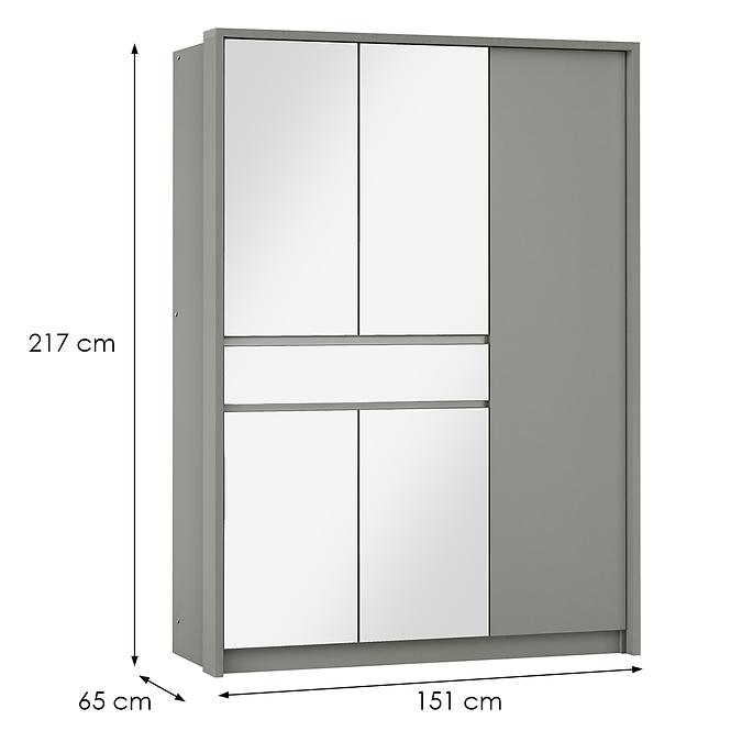 Schrank Split 157 Platinum/Spiegeln