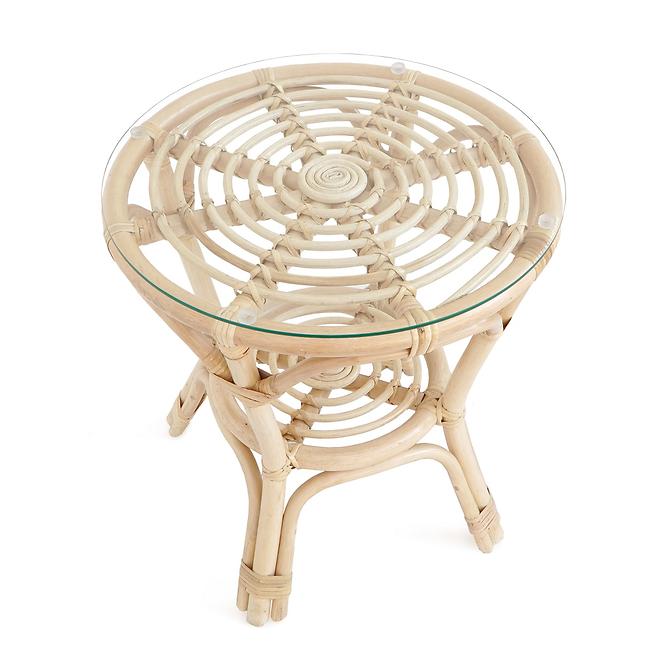 Tisch Quincy Black Natural Rattan