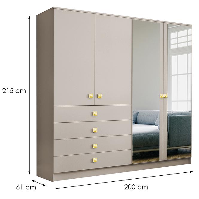 Schrank Bogota 200 Cashmire+Griff Gold