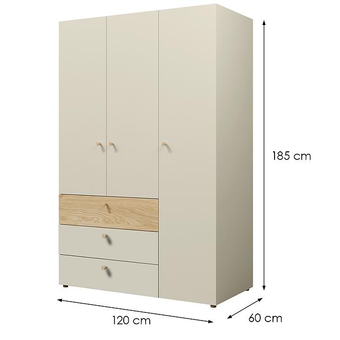 Schrank  Yuki 1 Graubeige/Geölte Eiche